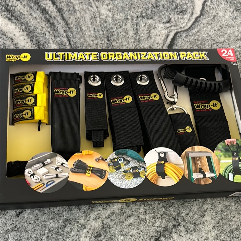 24-pc Wrap-It Storage Ultimate Organization Pack, Assorted Straps & Ties NWT